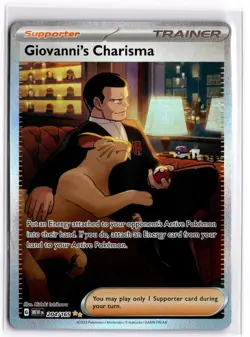Pokemon TCG Giovanni's Charisma 204/165 Scarlet & Violet 151 Special Illustratio - Image 1
