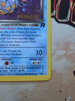 Dark Gyarados (Prerelease) 08/82 Wotc Promo Holo Pokemon Card Vintage - Image 5