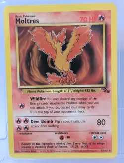 Pokemon TCG - Moltres 27/62 Non-Holo Unlimited Rare - WOTC Fossil Set - Image 1