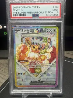 PSA 9 - 2025 POKEMON SVP EN-SV BLACK STAR PROMO 174 EEVEE EX PRISMATIC EVOLUTION - Image 1