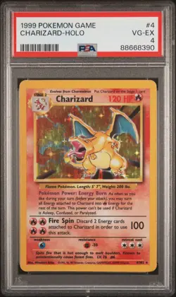 1999 Pokemon Base Set Holo Charizard #4 PSA 4 - Image 1