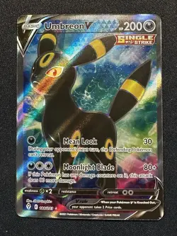 2021 Pokemon SWSH07 Evolving Skies UMBREON V #188 Full Art Ultra Rare Holo - Image 1