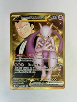 Team Rocket’s Mewtwo Ex 240/182 Hyper Rare Destined Rivals Pokemon TCG - Image 1