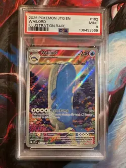 Pokemon TCG Wailord 162/159 Journey Together 2025 IR Holo Rare PSA 9 - Image 1