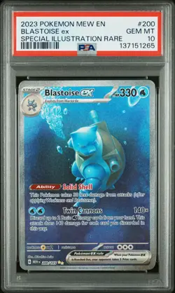 2023 POKEMON MEW EN-151 SPECIAL ILLUSTRATION RARE #200 BLASTOISE EX PSA 10 - Image 1