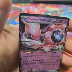 Pokemon TCG Team Rocket’s Mewtwo ex 81/182 Destined Rivals Double Rare *NM* - Image 4