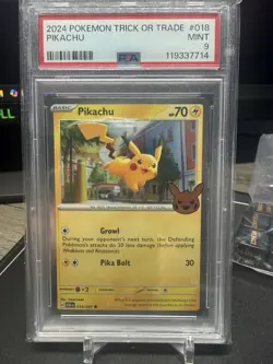 2024 Pokemon Trick Or Trade Pikachu #018 PSA 9 - Image 1