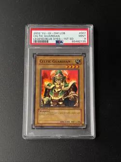 PSA 9 YU-GI-Oh! Lob-Legend of Blue Eyes White Dragon 007 Celtic Guardian 1st Ed - Image 1