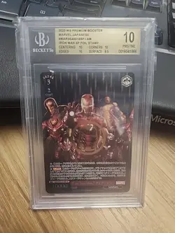 🔥BGS 10 WEISS SCHWARZ MARVEL “I AM IRON MAN” GOLD STAMP MAR/SE40-018SP🔥 - Image 1