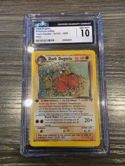 CGC 10 Dark Dugtrio Team Rocket 1st Edition 6/82 Holo Pokemon Card psa - Image 1