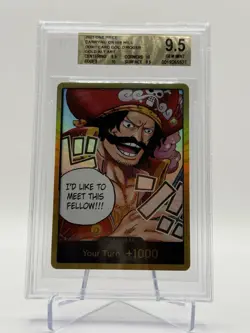 Bandai One Piece Don!! Card Gold D Roger Carrying on His Will Gold Alt Art BGS … - Image 1