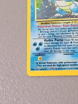 Blastoise 2/130 Base Set 2 Pokemon Card Holo Foil Rare - MP - Image 4