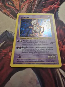 Pokemon Mewtwo TCG Base Set Holo Shadowless Rare Card 10/102 HP Condition - Image 2