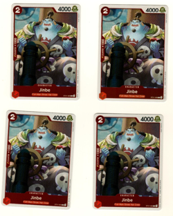 Set Of 4 Jinbe ST21-005 Foil Gear 5 EX Deck One Piece Trading Card - Image 1
