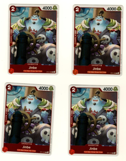 Set Of 4 Jinbe ST21-005 Foil Gear 5 EX Deck One Piece Trading Card - Image 3
