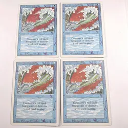 4x Blue Elemental Blast X4 MTG Revised Edition Magic The Gathering LP Playset - Image 1