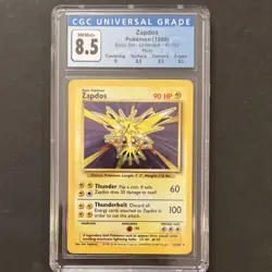 Pokemon Zapdos 1999 Base Set Unlimited Holo Rare CGC 8.5 16/102 - Image 1