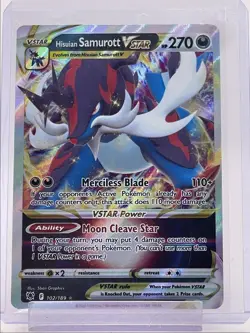 HISUIAN SAMUROTT VSTAR 2022 POKEMON ASTRAL RADIANCE HOLO RARE 102/189 Q6456 - Image 1