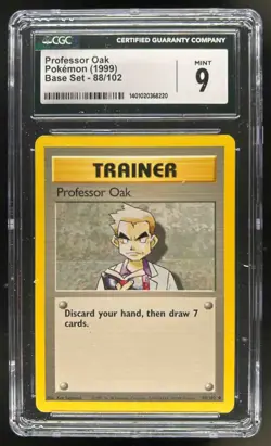 1999 Pokemon Unlimited Professor Oak Uncommon #88/102 CGC 9 - Image 1