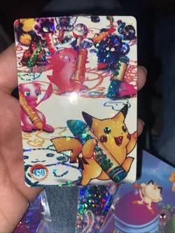 Pikachu Mew Draw Holo Pokemon Vintage Pocket Monster Vending Prism Sticker 450 - Image 1