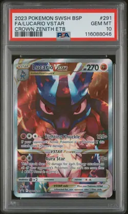 PSA 10 - Lucario VSTAR SWSH291 Black Star Promo Crown Zenith ETB - Pokemon TCG - Image 1