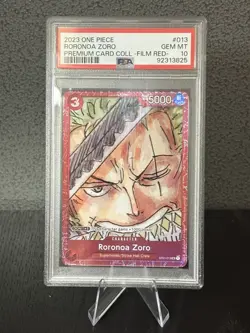 2023 One Piece, Roronoa Zoro, Premium Card Collection Film Red, #013, PSA 10 - Image 1