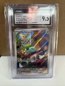 Pokemon TCG Bulbasaur Card 143/142 Stellar Crown Illustration, Rare CGC 9.5 - Image 1