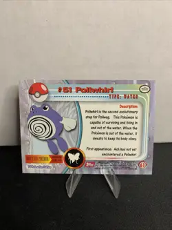 Poliwhirl #61 Topps TV Animation Edition Series 1 Pokemon Card Red Topps Logo - Image 3