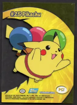 2000 Topps Pokemon Pikachu PC1 #25 TV Animation Clear Card - Image 3