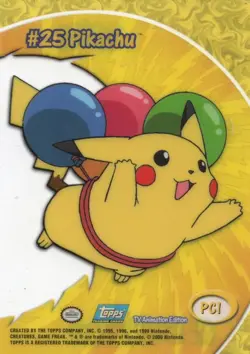 2000 Topps Pokemon Pikachu PC1 #25 TV Animation Clear Card - Image 4