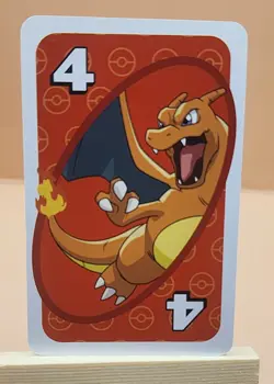 Pokemon UNO Charizard Card #4 Red Japanese Pocket Monsters Mattel 2006 Vintage - Image 1
