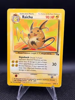 Pokemon Card Raichu Pokemon Vintage Fossil Non-holo Rare Wotc 1999 - Image 1