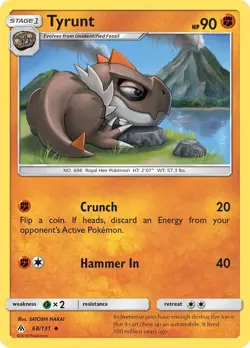 Tyrunt 68/131 Uncommon SM - Forbidden Light Pokemon Card - Image 1