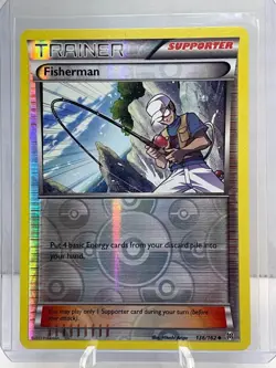 Fisherman #136/162 BREAKthrough Uncommon Reverse Holo Trainer Pokemon Card - Image 1