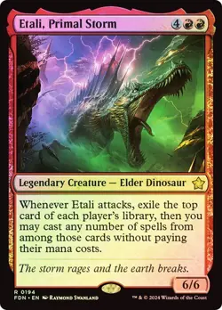 Etali, Primal Storm NM Foil Legendary Rare Foundations [FDN] MTG Red Dinosaur - Image 1