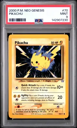 2000 POKEMON NEO GENESIS #70 PIKACHU PSA 9 - Image 1