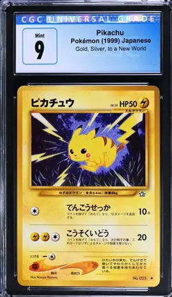 2000 Pokemon Neo Gold, Silver, to a New World... (JP) Pikachu Common #025 CGC 9 - Image 1