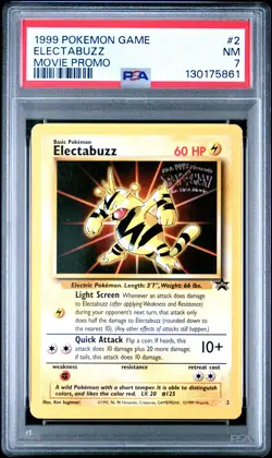 1999 POKEMON GAME MOVIE MOVIE PROMO #2 ELECTABUZZ PSA 7 - Image 1
