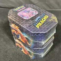 POKEMON 2017 DETECTIVE PIKACHU Tins BOTH CHARIZARD GX TIN & MEWTWO GX TIN NICE! - Image 3