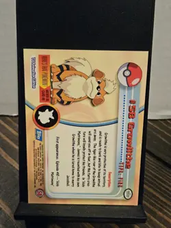 Growlithe - Pokemon - #58 - Topps - TV Animation Edition - Blue NM - Image 2