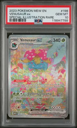 2023 POKEMON MEW EN-151 SPECIAL ILLUSTRATION RARE #198 VENUSAUR EX PSA 10 - Image 1