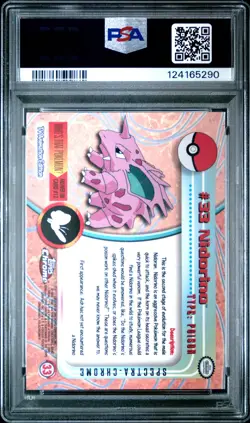 2000 TOPPS CHROME POKEMON T.V. SPECTRA #33 NIDORINO PSA 10 - Image 2