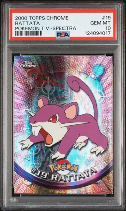 2000 TOPPS CHROME POKEMON T.V. SPECTRA #19 RATTATA PSA 10 - Image 1