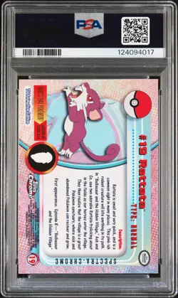2000 TOPPS CHROME POKEMON T.V. SPECTRA #19 RATTATA PSA 10 - Image 2
