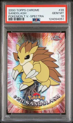 2000 TOPPS CHROME POKEMON T.V. SPECTRA #28 SANDSLASH PSA 10 - Image 1