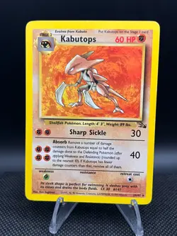1999 Pokemon Fossil Kabutops #24/62 Rare - Image 1