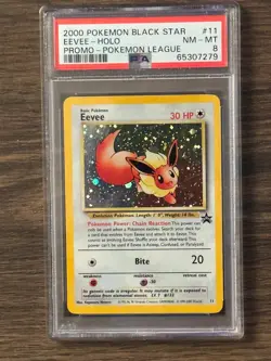 2000 Pokemon Eevee Holo BLACK STAR Promo Pokemon League #11 PSA8 # 65307279 - Image 1