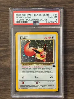 2000 Pokemon Eevee Holo BLACK STAR Promo Pokemon League #11 PSA8 # 65307279 - Image 3