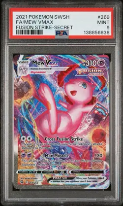 2021 POKEMON SWORD & SHIELD FUSION STRIKE SECRET #269 FULL ART/MEW VMAX PSA 9 - Image 1