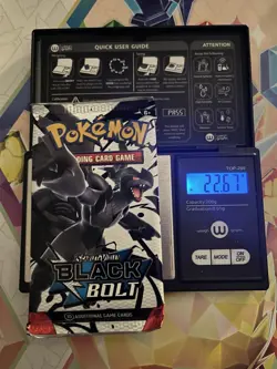 Heavy! 22.67g Pokemon TCG SV 10.5 Black Bolt Booster Pack Sealed! - Image 1